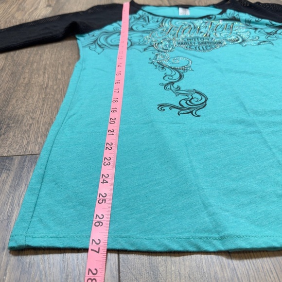 Harley Davidson Woman’s Mesh 3/4 Sleeve Tee - Picture 9 of 11